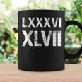 8647 ローマ数字 抗議ヴィンテージアンティーク調 Lxxxvi Xlvii コーヒーマグ ギフトのアイデア