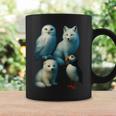 Arctic Animals コラージュ シロフクロウ キツネアザラシ ツノメ コーヒーマグ ギフトのアイデア