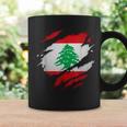 Bandera De Líbano Desgarrada Taza de café Ideas de regalos