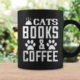 Cat Lover Cats Books And Coffee Graphic Print Coffee Mug Gifts ideas