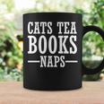 Cat Lover Cats Tea Books Naps Graphic Print Coffee Mug Gifts ideas