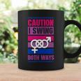 Caution Iwing Both Ways バイセクシャル プライド ジョーク コーヒーマグ ギフトのアイデア