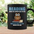 Cute Owl Reading Book Lover Positive Saying Graphic Print Coffee Mug Gifts ideas