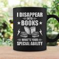 I Disappear Into Books Book Lovers Reading Graphic Print Coffee Mug Gifts ideas