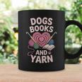 Dogs Books And Yarn Crocheter Crocheting Graphic Print Coffee Mug Gifts ideas