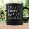 Easily Distracted Cats And Books For Cat Lovers For Men Women Kids Graphic Print Coffee Mug Gifts ideas