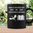 Easily Distracted By Dragon And Books Nerds Graphic Print Coffee Mug Gifts ideas