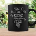 Easily Distracted By Knitting Books And Yarn Quote Reader Graphic Print Coffee Mug Gifts ideas