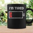 I'm Tired Low Battery 空の電話シンボル コーヒーマグ ギフトのアイデア