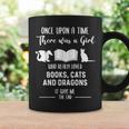 Girl Who Loved Books Cats And Dragons Reading Lover Graphic Print Coffee Mug Gifts ideas