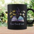 Grow Your Mind Wildflower Book Floral Motivation Graphic Print Coffee Mug Gifts ideas
