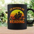 I'd Rather Be Reading Retro Book Lover Bookworm Graphic Print Coffee Mug Gifts ideas