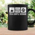 I'm A Simple Woman Tea Books & Dogs Reading Lover Graphic Print Coffee Mug Gifts ideas