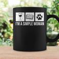 I'm A Simple Woman Wine Books & Dogs Reading Lover Graphic Print Coffee Mug Gifts ideas