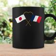 Japanese Flag France Flag フランス遺産 フランスのルーツ 日本の国旗 フランスの国旗 コーヒーマグ ギフトのアイデア