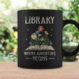 Library Where Adventure Begins Books Librarian Lover Graphic Print Coffee Mug Gifts ideas