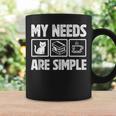 My Needs Are Simple Cat Reading Books Tea Graphic Print Coffee Mug Gifts ideas