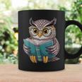 Owl Reading A Book Owls Wearing Glasses Librarian Graphic Print Coffee Mug Gifts ideas