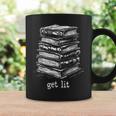 Quirky Book Nerd Get Lit Humor Bookworm Classic Distressed Graphic Print Coffee Mug Gifts ideas