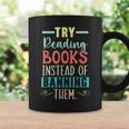 Read Banned Books Bookworm Book Lover Bibliophile Graphic Print Coffee Mug Gifts ideas