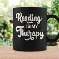 Reading Is My Therapy Book Lover Bookworm Reader Graphic Print Coffee Mug Gifts ideas