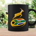Springbok ラグビーボール & 南アフリカ国旗 メンズ レディース キッズ コーヒーマグ ギフトのアイデア