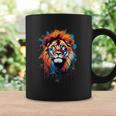 Strong Regal Lion Magestic Lion クールカラフルライオンステンシル コーヒーマグ ギフトのアイデア