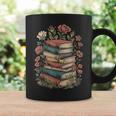 Vintage Books And Flowers Botanical Reading Illustration Graphic Print Coffee Mug Gifts ideas