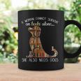 A Woman Cannot Survive On Books Alone She Also Needs Dogs Graphic Print Coffee Mug Gifts ideas