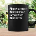 Women's Drink Coffee Read Book Take Naps Books Pajamas Graphic Print Coffee Mug Gifts ideas