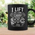 Women's I Lift So I Can Carry More Books Reading Reader Book Workout Graphic Print Coffee Mug Gifts ideas