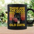 Women's These Are The Good Old Days Cat Reading A Book Graphic Print Coffee Mug Gifts ideas