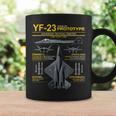 Yf-23 ステルス戦闘機 ミリタリー ジェット仕様 インフォグラフィック イエロー コーヒーマグ ギフトのアイデア