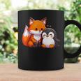 かわいいキツネとペンギンのデザイン コーヒーマグ ギフトのアイデア