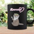 ゆるカワウソさん まるくん『おはなの かんむり』コツメカワウソ かわいい イラスト コーヒーマグ ギフトのアイデア
