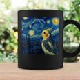 ゴッホの星空を見つめるかわいいオカメインコ 星月夜 コーヒーマグ ギフトのアイデア