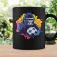 ゴリラ サッカーボール 鮮やかな色 コーヒーマグ ギフトのアイデア