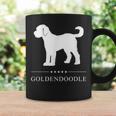 ゴールデンドゥードル 犬 ホワイト シルエット コーヒーマグ ギフトのアイデア