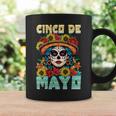 シンコ デ マヨ スケルトン ラ カトリーナ カラベラ フローラル メキシカン 長袖tシャツ コーヒーマグ ギフトのアイデア