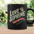 ジャズ愛好家のためのラブシュプリームジャズフェスティバル コーヒーマグ ギフトのアイデア