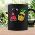 スイカとパイナップルをダビング カワイイ サマーフルーツ コーヒーマグ ギフトのアイデア