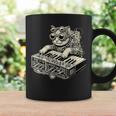 スチームパンク 猫 演奏 シンセサイザー シンセ 子猫 テクノミュージック コーヒーマグ ギフトのアイデア