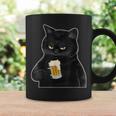 ビールを持っている黒猫 ヴィンテージ おもしろい ビール&猫好き コーヒーマグ ギフトのアイデア