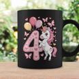 ユニコーン 4 誕生日 女の子 4 歳 馬 わたしは 4 コーヒーマグ ギフトのアイデア