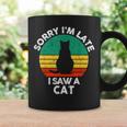 レトロ ヴィンテージorry I'm Late Iaw A Cat かわいい 猫好き コーヒーマグ ギフトのアイデア