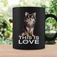 ロングヘア チワワ犬 This Is Love Brown チワワ 恋人 長袖tシャツ コーヒーマグ ギフトのアイデア