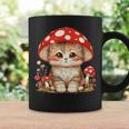 ヴィンテージ猫とキノコの帽子かわいいコテージコア美学 コーヒーマグ ギフトのアイデア