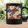 日本のヴィンテージ花柄着物 コーヒーマグ ギフトのアイデア