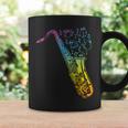 猫とサックスのサクソフォン楽器 コーヒーマグ ギフトのアイデア