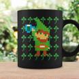 聖パトリックデー 乾杯 ピクセルアート シャムロック ドット絵 レトロゲーム コーヒーマグ ギフトのアイデア